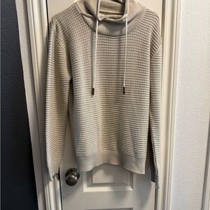 Cozy Beige Cowl Neck Women's Sweatshirt